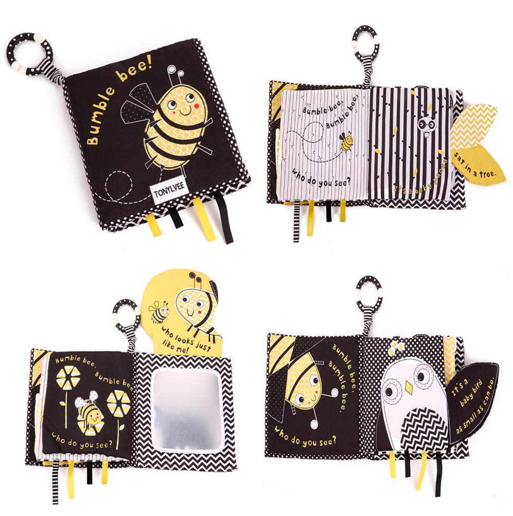 SNOWIE SOFT Amycute Crinkle Baby Cloth Books for Babies Toddlers, Nontoxic Soft Fabric Baby Educational Learning Toy Books for 0 - 6 Months/One Years Old Birthday Party (Bumble Bee) SNOWIE SOFT Amycute Crinkle Baby Cloth Books for Babies Toddlers, Nontoxic Soft Fabric Baby Educational Learning Toy Books for 0 - 6 Months/One Years Old Birthday Party (Bumble Bee)